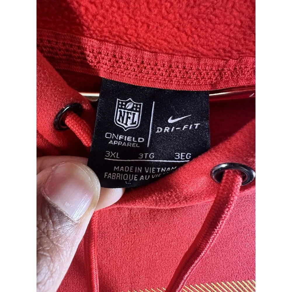 Kansas City Chiefs Nike DriFit OnField Apparel NFL Football Hoodie Sweatshirt 3X